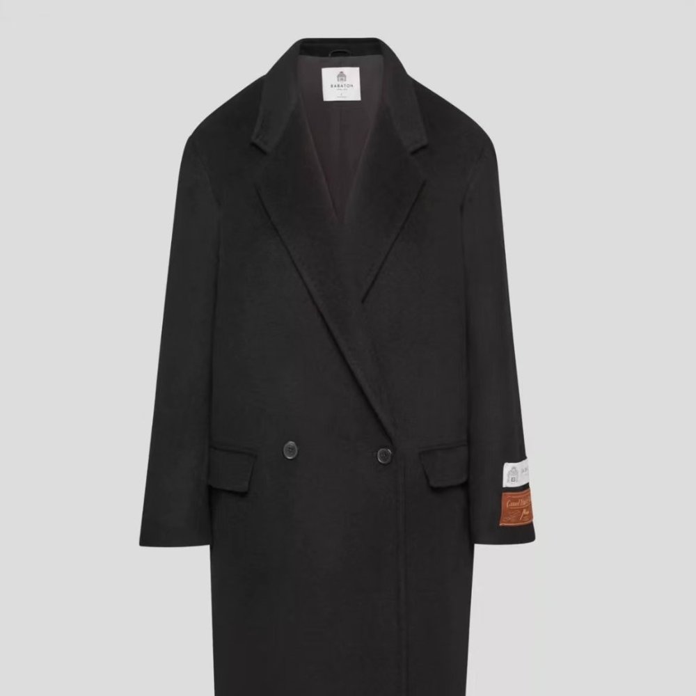Aritzia Babaton Edition Coat Black Wool Camel Mix - Picture 1 of 6